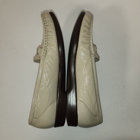 SAS Loafer Womens 10S | AAA Taupe Patent Leather Slip On Moc Toe TRIPAD Neutral - Picture 9 of 12